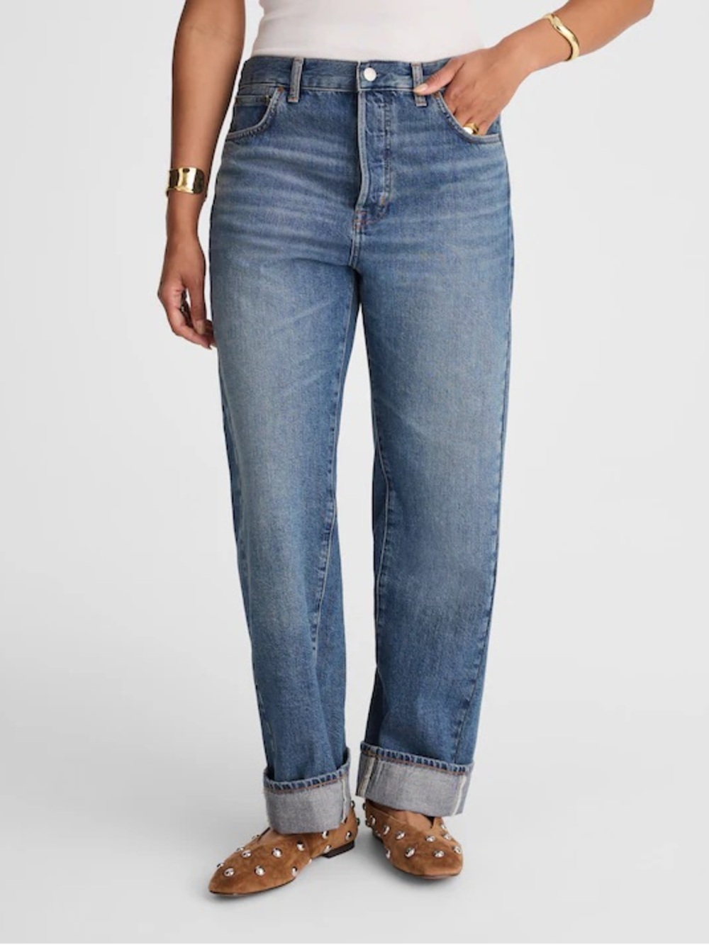 NWT Madewell Curvy Pieced Barrel Jean 32 - Mosby Wash Rigid Denim